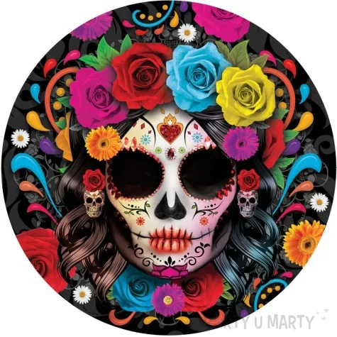 talerzyki papierowe czaszka dia de los muertos guirca 23 cm 6 szt