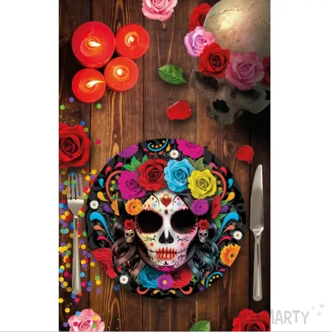 talerzyki papierowe czaszka dia de los muertos guirca 23 cm 6 szt