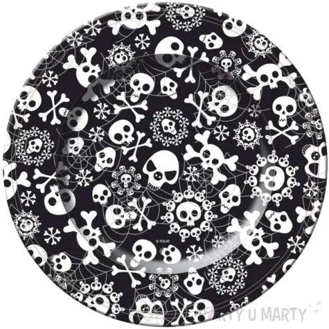 talerzyki papierowe czaszki halloween folat 23 cm 8 szt