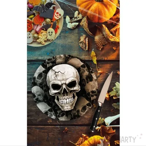 talerzyki papierowe czaszki halloween guirca 23 cm 6 szt