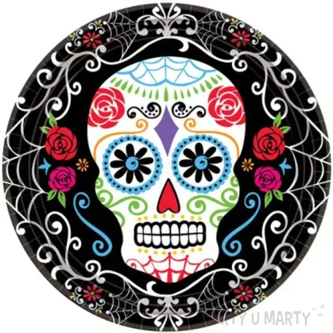 talerzyki papierowe day of the dead amscan 23 cm 10 szt