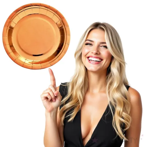 talerzyki papierowe deluxe rozowe zloto 6 szt 23 cm