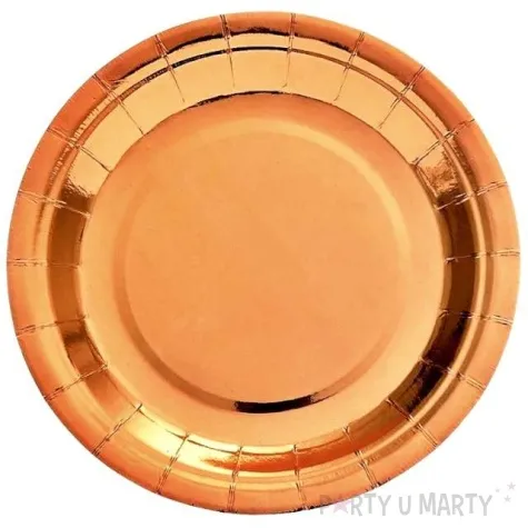 talerzyki papierowe deluxe rozowe zloto 6 szt 23 cm