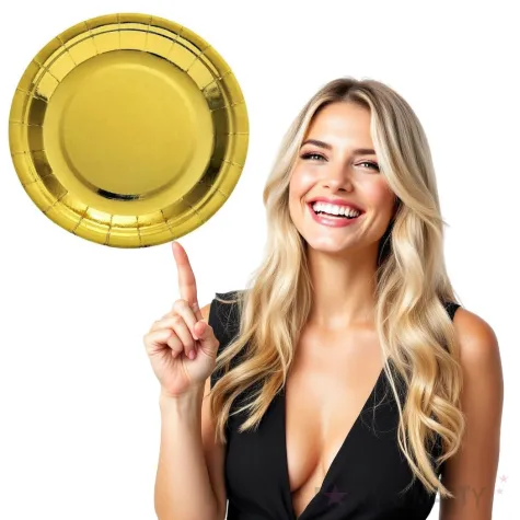 talerzyki papierowe deluxe zloto 6 szt 17 5cm