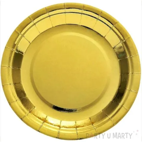 talerzyki papierowe deluxe zloto 6 szt 23cm