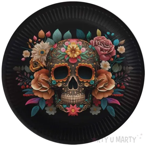 talerzyki papierowe dia de los muertos halloween congee 18 cm 6 szt