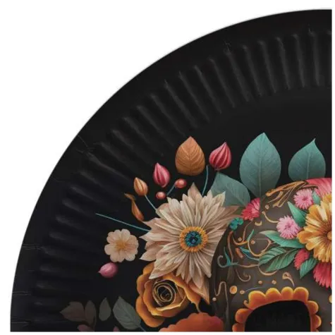 talerzyki papierowe dia de los muertos halloween congee 18 cm 6 szt