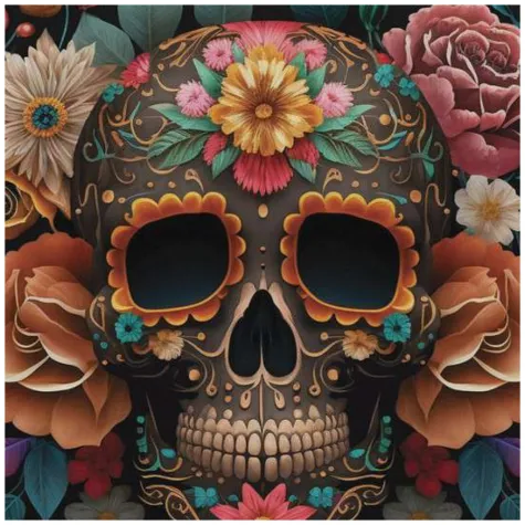 talerzyki papierowe dia de los muertos halloween congee 18 cm 6 szt