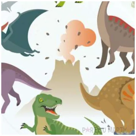 talerzyki papierowe dinozaury amscan 18 cm 8 szt