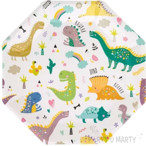 talerzyki papierowe dinozaury czakos 23 cm 6 szt
