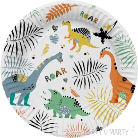 talerzyki papierowe dinozaury mix folat 23 cm 8 szt