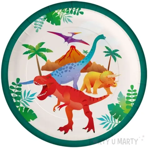talerzyki papierowe dinozaury pd dino pd party 23 cm 8 szt