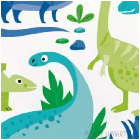 talerzyki papierowe dinozaury w roslinach mix unique 23 cm 8 szt