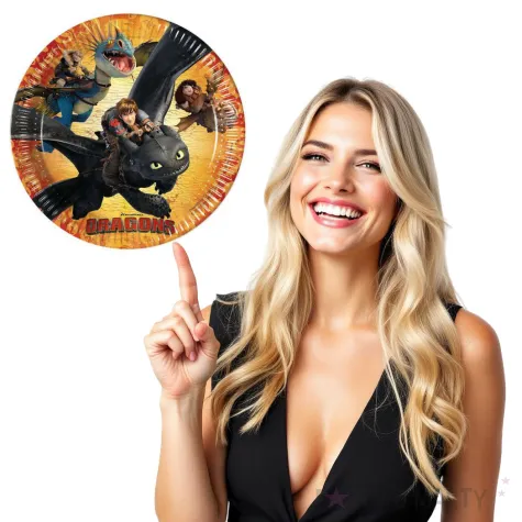 talerzyki papierowe dragons procos 23 cm 8 szt