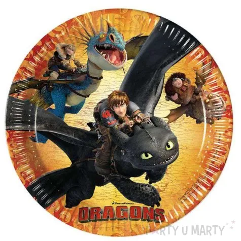 talerzyki papierowe dragons procos 23 cm 8 szt