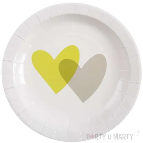talerzyki papierowe dwa serca zielone santex 23 cm 10 szt