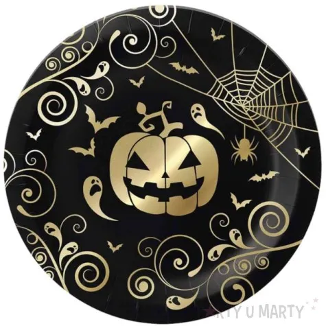 talerzyki papierowe dynia halloween guirca 23 cm 6 szt