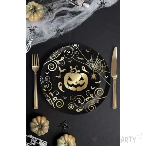 talerzyki papierowe dynia halloween guirca 23 cm 6 szt