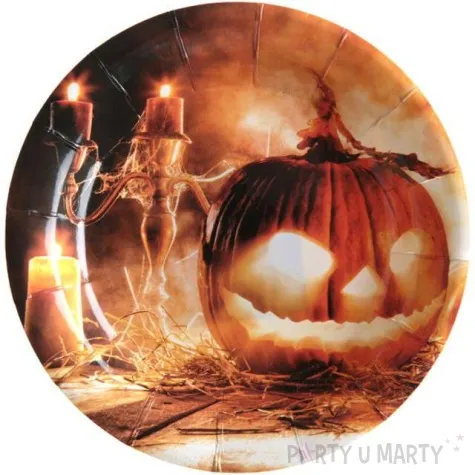 talerzyki papierowe dynia halloween santex 18 cm 10 szt