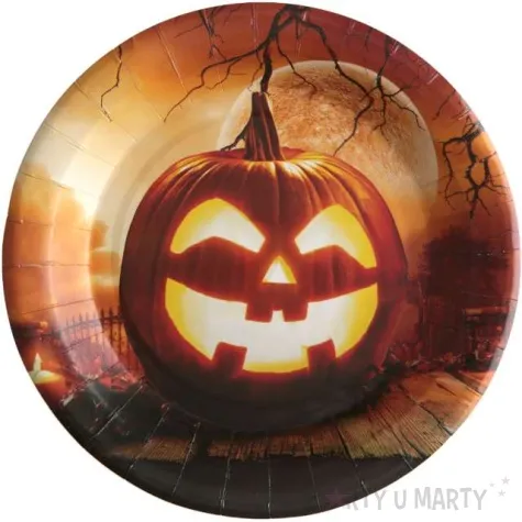 talerzyki papierowe dynia halloween santex 23 cm 10 szt