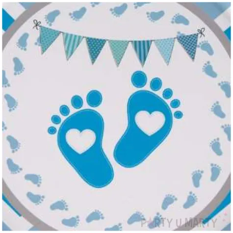 talerzyki papierowe dzieciece stopki niebieskie czakos 18 cm 8 szt