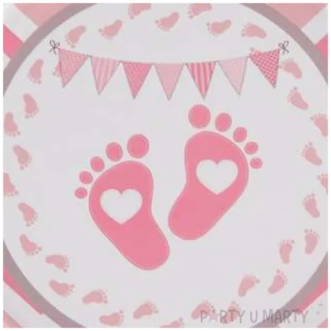 talerzyki papierowe dzieciece stopki rozowe czakos 18 cm 8 szt
