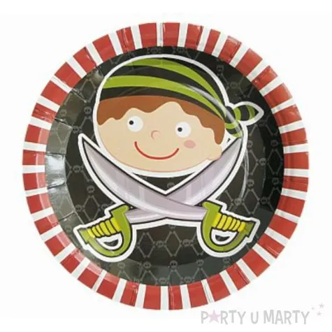 talerzyki papierowe dzielny pirat 18 cm 6 szt