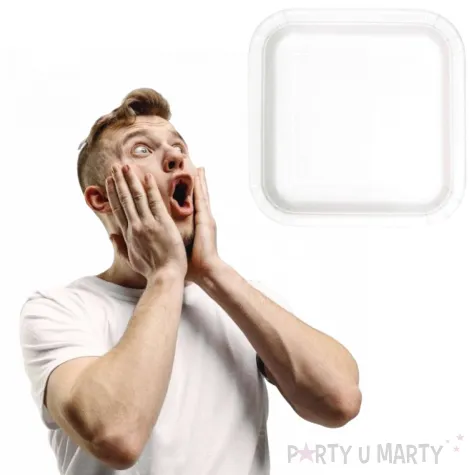 talerzyki papierowe eco classic kwadratowe biale paw 23 cm 10 szt