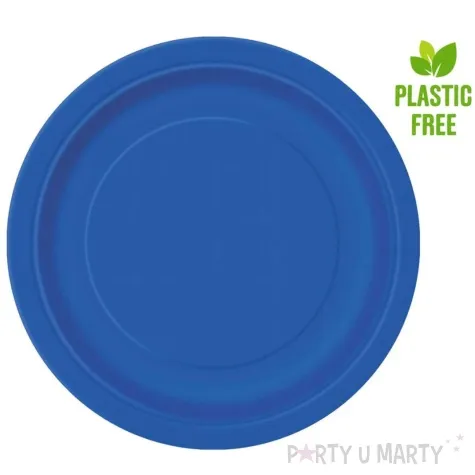 talerzyki papierowe eco classic niebieskie unique 23 cm 8 szt