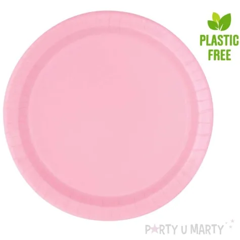 talerzyki papierowe eco classic rozowy jasny unique 23 cm 8 szt