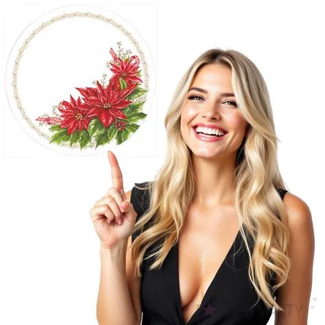 talerzyki papierowe elegancka poinsecja maki 23 cm 8 szt