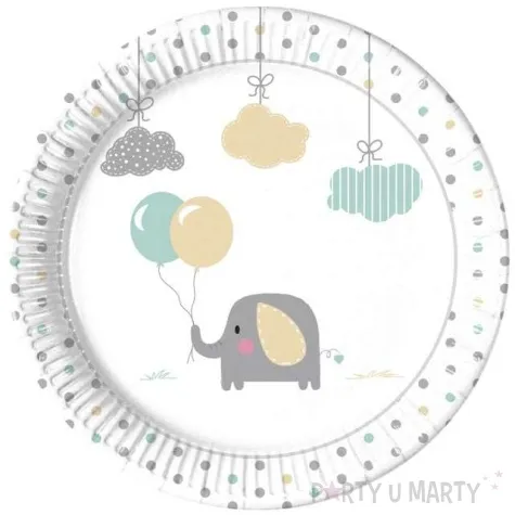 talerzyki papierowe elephant baby procos 23 cm 8 szt