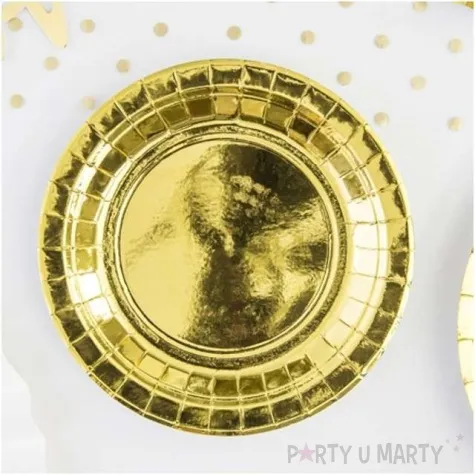 talerzyki papierowe exotic premium partydeco zlote 18 cm 6 szt