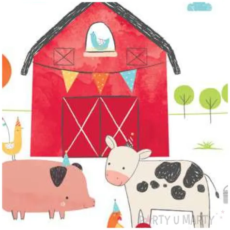 talerzyki papierowe farma zwierzeta amscan 17 7 cm 8 szt