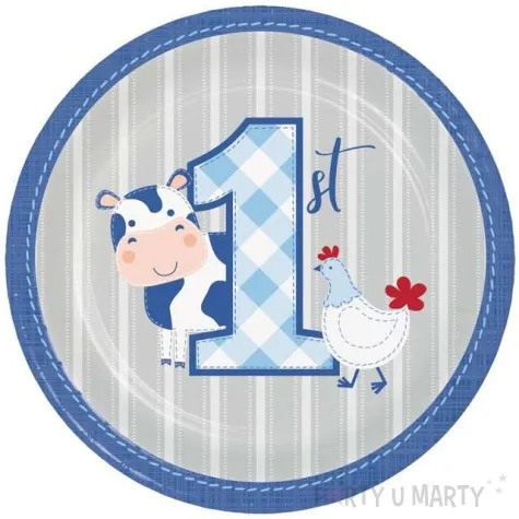 talerzyki papierowe farmhouse pierwsze urodziny creativeconverting 18 cm 8 szt