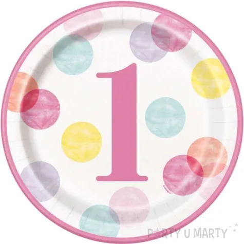 talerzyki papierowe first birthday unique 23 cm 8 szt