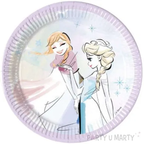 talerzyki papierowe frozen snowflakes procos 20 cm 8 szt
