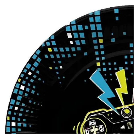 talerzyki papierowe gaming pad czarny maki 18 cm 8 szt