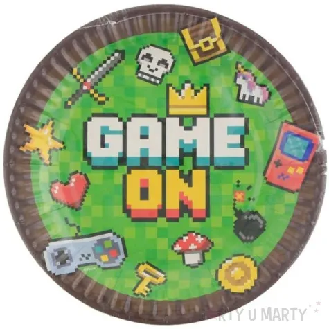 talerzyki papierowe gaming party godan 18 cm 6 szt