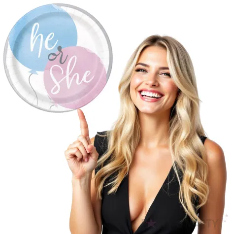 talerzyki papierowe gender party kolorowe godan 18 cm 8 szt