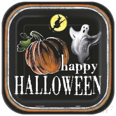 talerzyki papierowe ghostly halloween unique 23 cm 8 szt