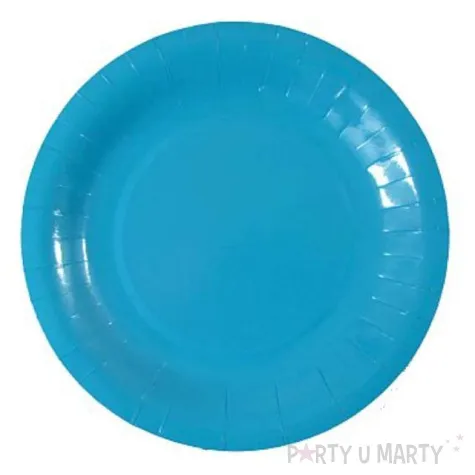 talerzyki papierowe gladkie niebieskie 18 cm 6 szt
