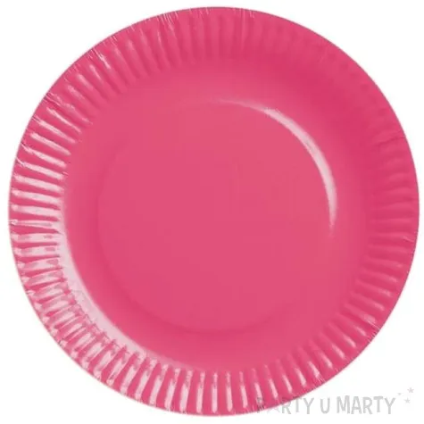 talerzyki papierowe gladkie rozowe 18 cm 6 szt