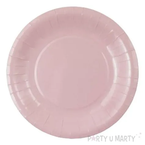 talerzyki papierowe gladkie rozowe jasne 23 cm 6 szt