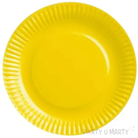 talerzyki papierowe gladkie zolte 18 cm 6 szt