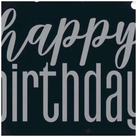 talerzyki papierowe glitz happy birthday czarno srebrne unique 23 cm 8 szt