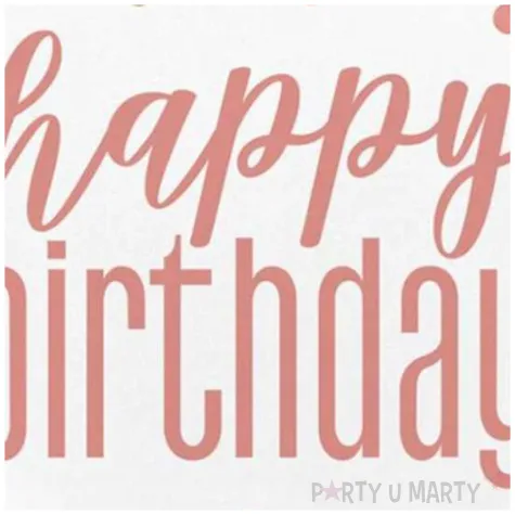 talerzyki papierowe glitz happy birthday rozowo zlote unique 23 cm 8 szt