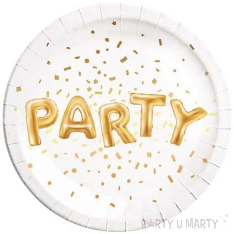 talerzyki papierowe gold party procos 23 cm 8 szt