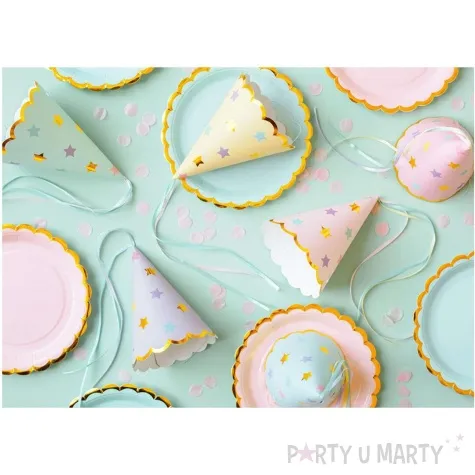 talerzyki papierowe golden border mietowe partydeco 18 cm 6 szt