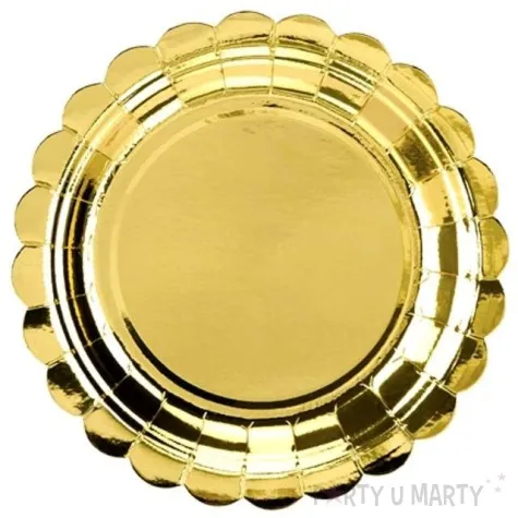 talerzyki papierowe golden plate zlote partydeco 18 cm 6 szt